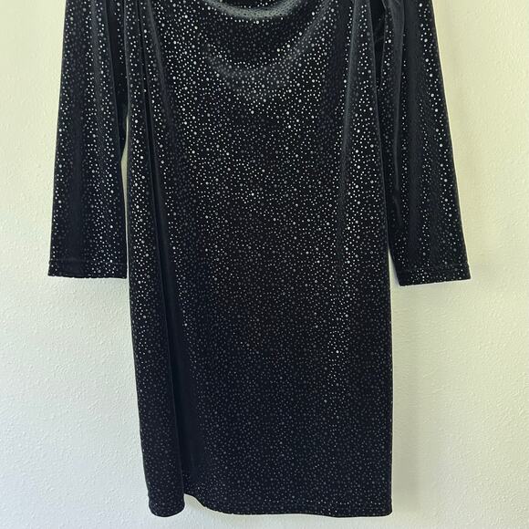 Helen Blake Velvet Long Sleeve Square Neck black shift Dress whimsigoth fairy M - Picture 4 of 10